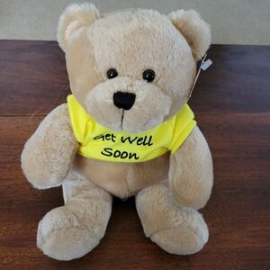 RBI Ron Banafato Get Well Soon Plush Light Tan Beige Soft Teddy Bear NWT